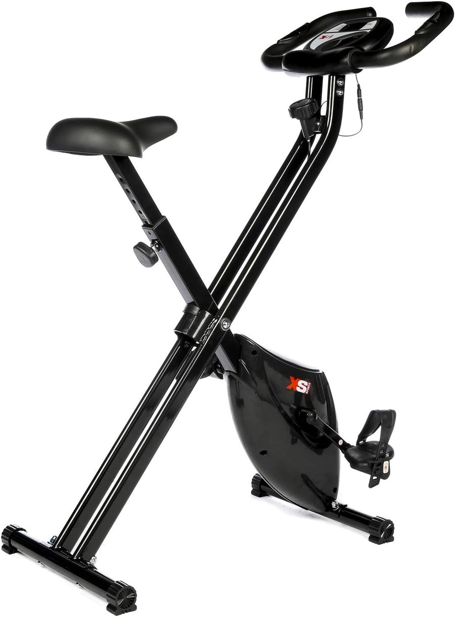 Folding Magnetic Exercise Bike Quiet Upright Home Fitness Cycle with LCD