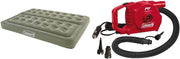 Double Inflatable Air Bed Green Flocked Camping Mattress 12V Electric Pump