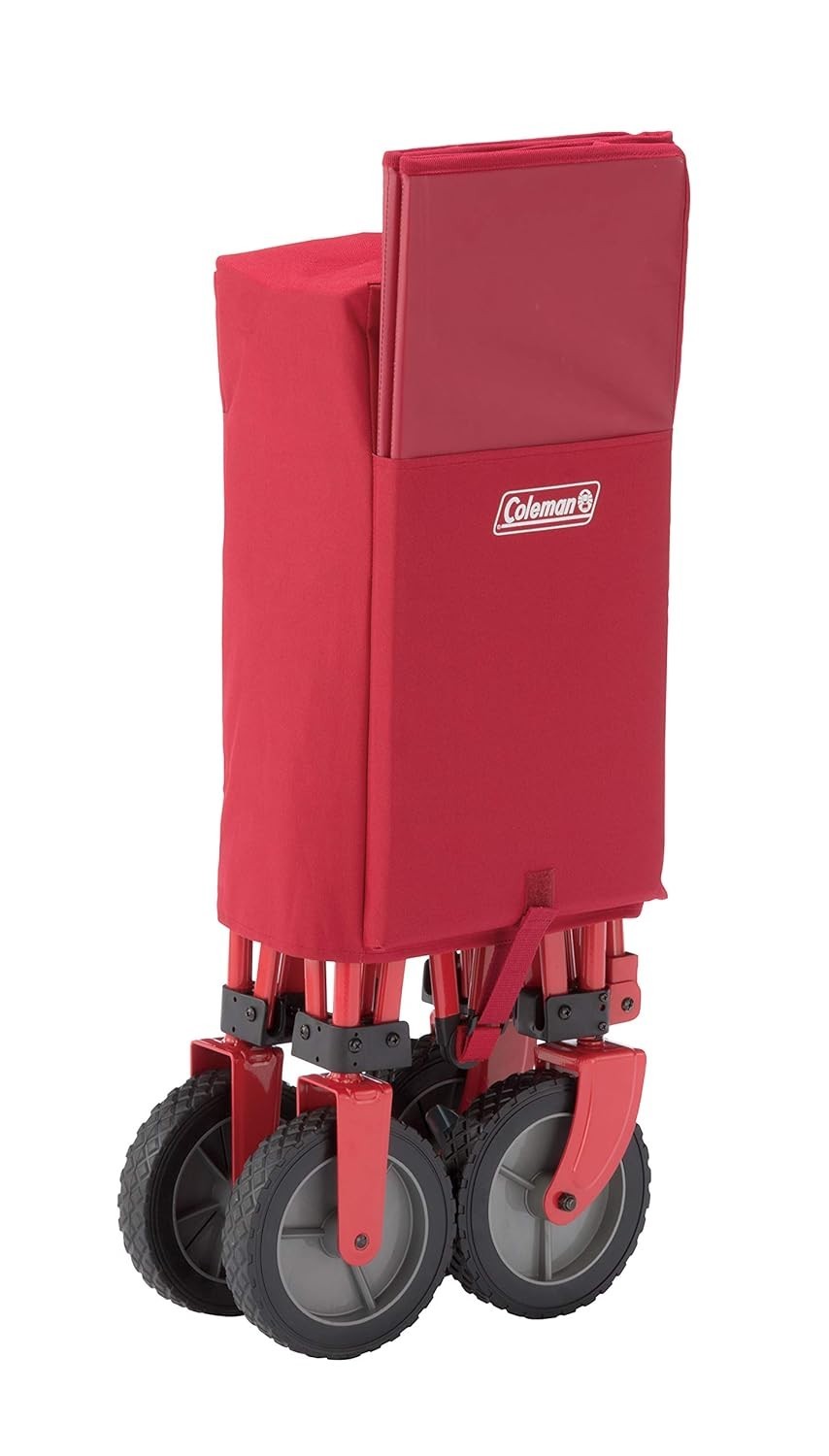 Red Coleman Folding Camping Wagon Heavy Duty Collapsible Festival Cart w/ Bag