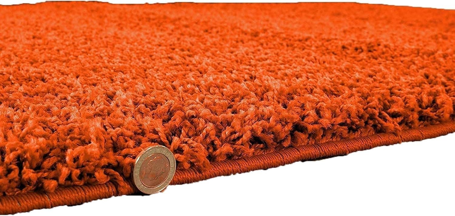 Extra Large Shaggy Rug 160x230cm 5cm Thick Soft High Pile Orange Carpet