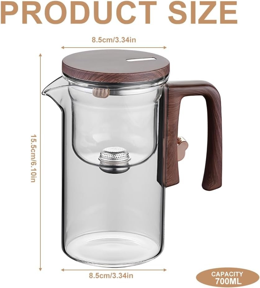 Magic Glass Teapot 720ml Tea Infuser Water Separation Loose Leaf Pot