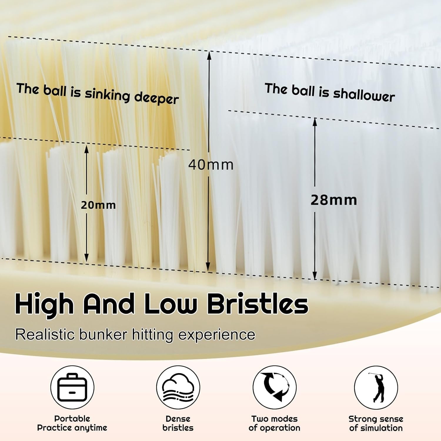 Golf Bunker Practice Mat Swing Trainer Hitting & Driving Aid