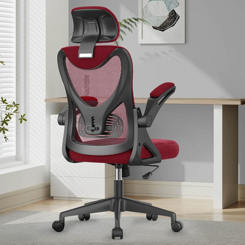 Ergonomic Mesh Office Chair High Back Swivel Adjustable Lumbar Burgundy