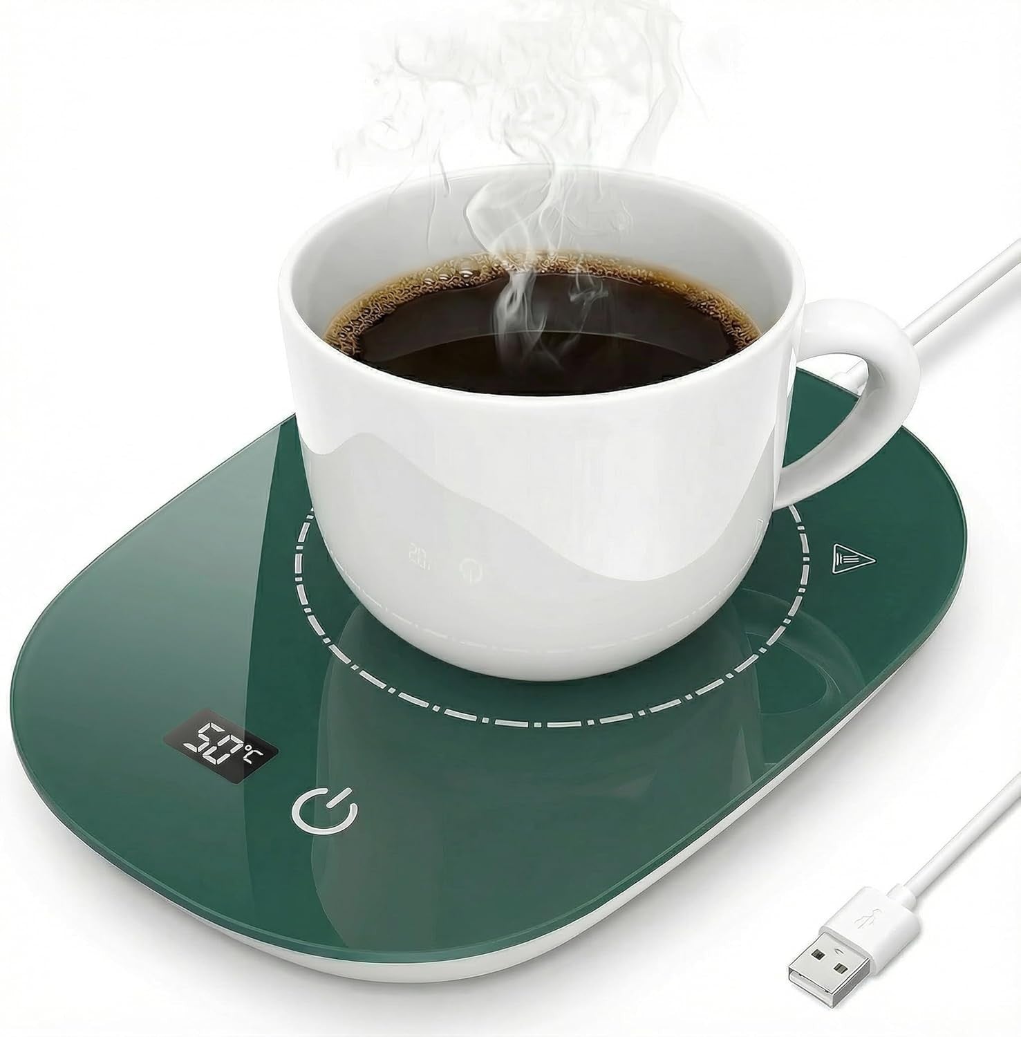 USB Coffee Mug Warmer 3 Temp LED Display 12H Auto Off