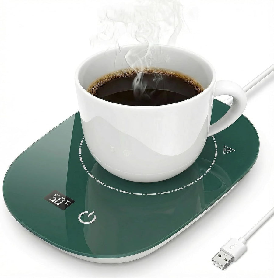 USB Coffee Mug Warmer 3 Temp LED Display 12H Auto Off
