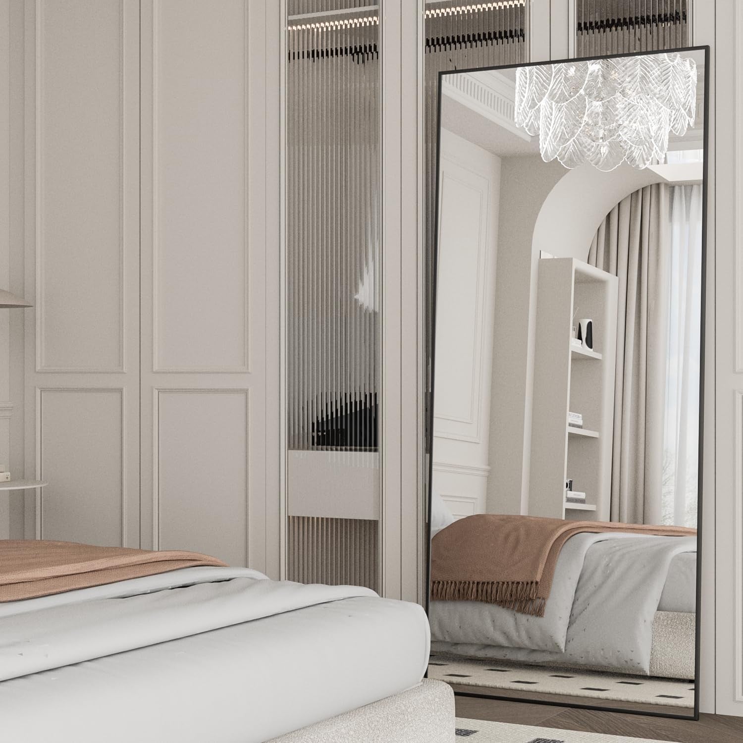 Full Length Mirror 165x61cm Black Frame Wall Leaning or Standing Home Decor