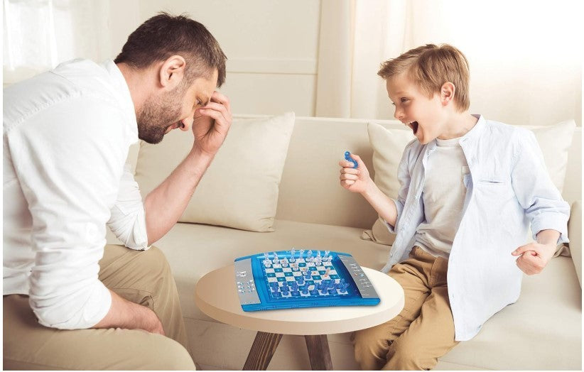 Electronic Chess Game with LEDs | 64 Levels | Touch Keyboard | Family Strategy