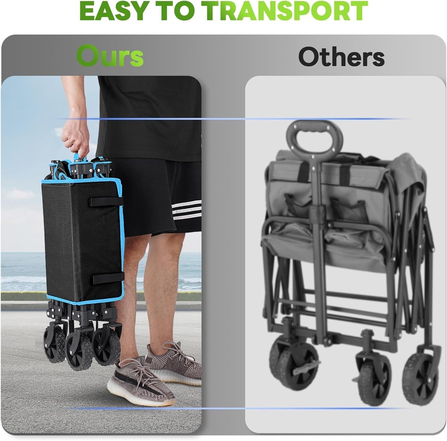 Festival Trolley on Wheels Folding Camping Wagon Cart 100L Heavy Duty