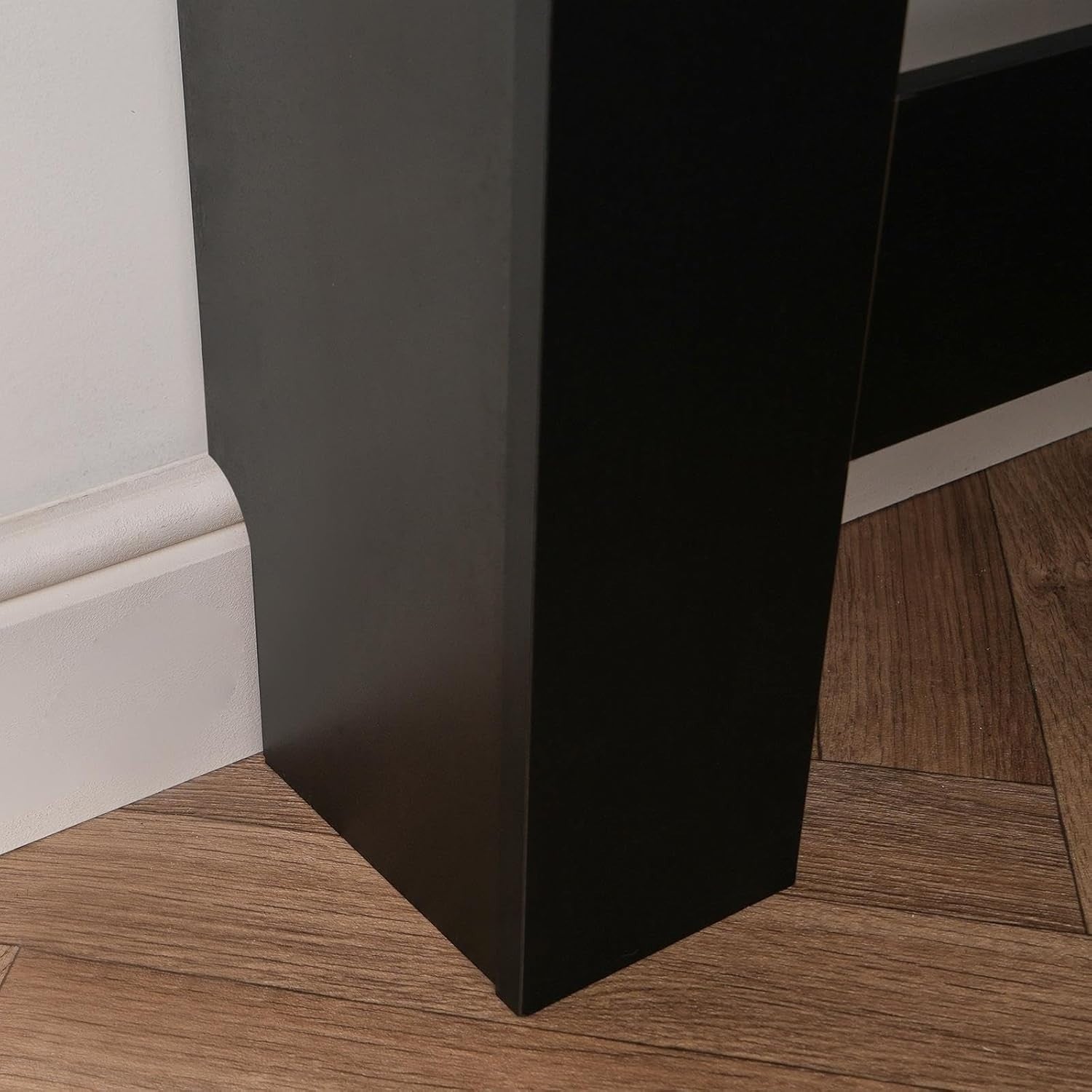 Small Black Radiator Cover with Oak Top 81.5x19x81cm
