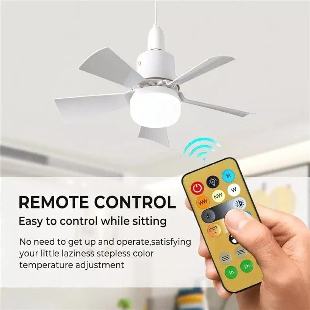 420mm Ceiling Fan with Light, 3 Speeds, 30W Dimmable LED, Remote, Timer