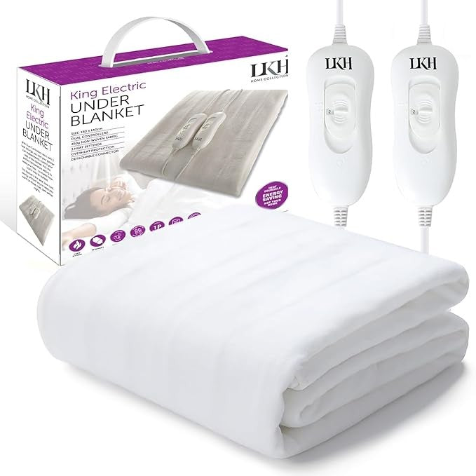 Electric Heated Underblanket King Dual Control Fast Heat Washable