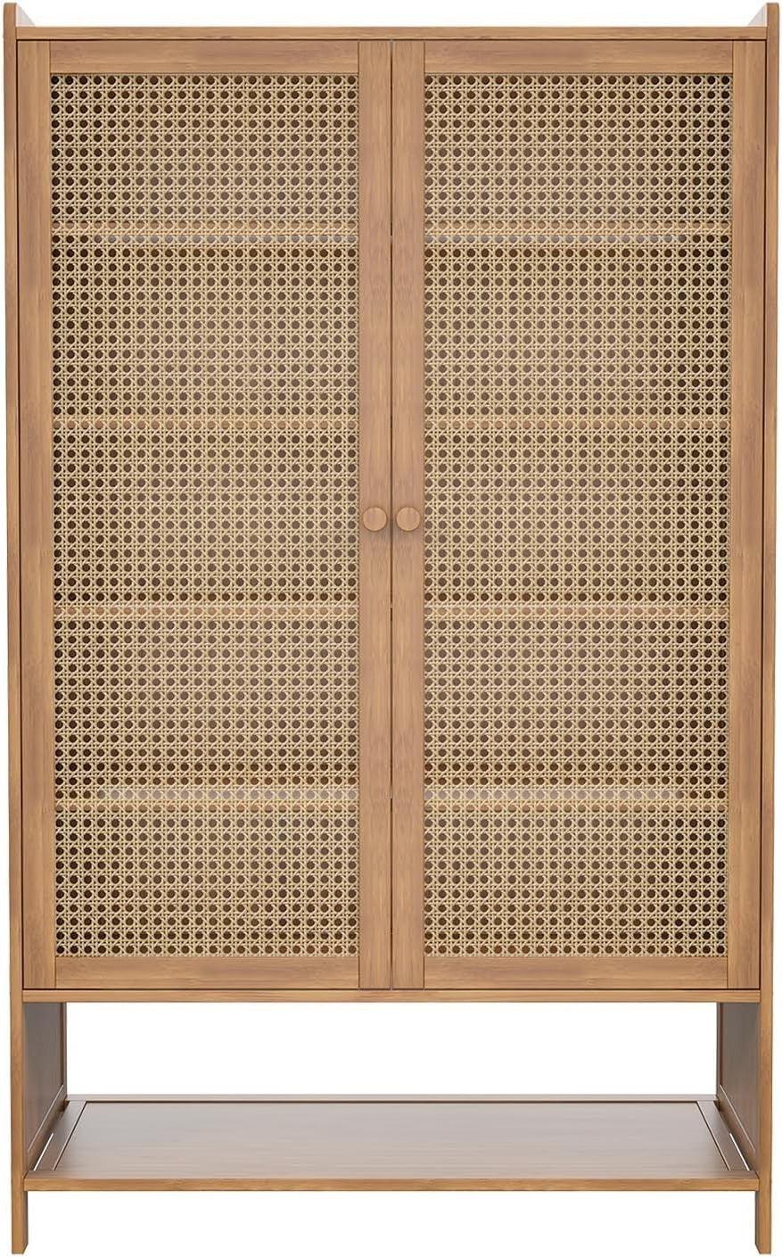 6-Tier Breathable Shoe Cabinet with Doors, Sturdy Storage for Hallway, Brown