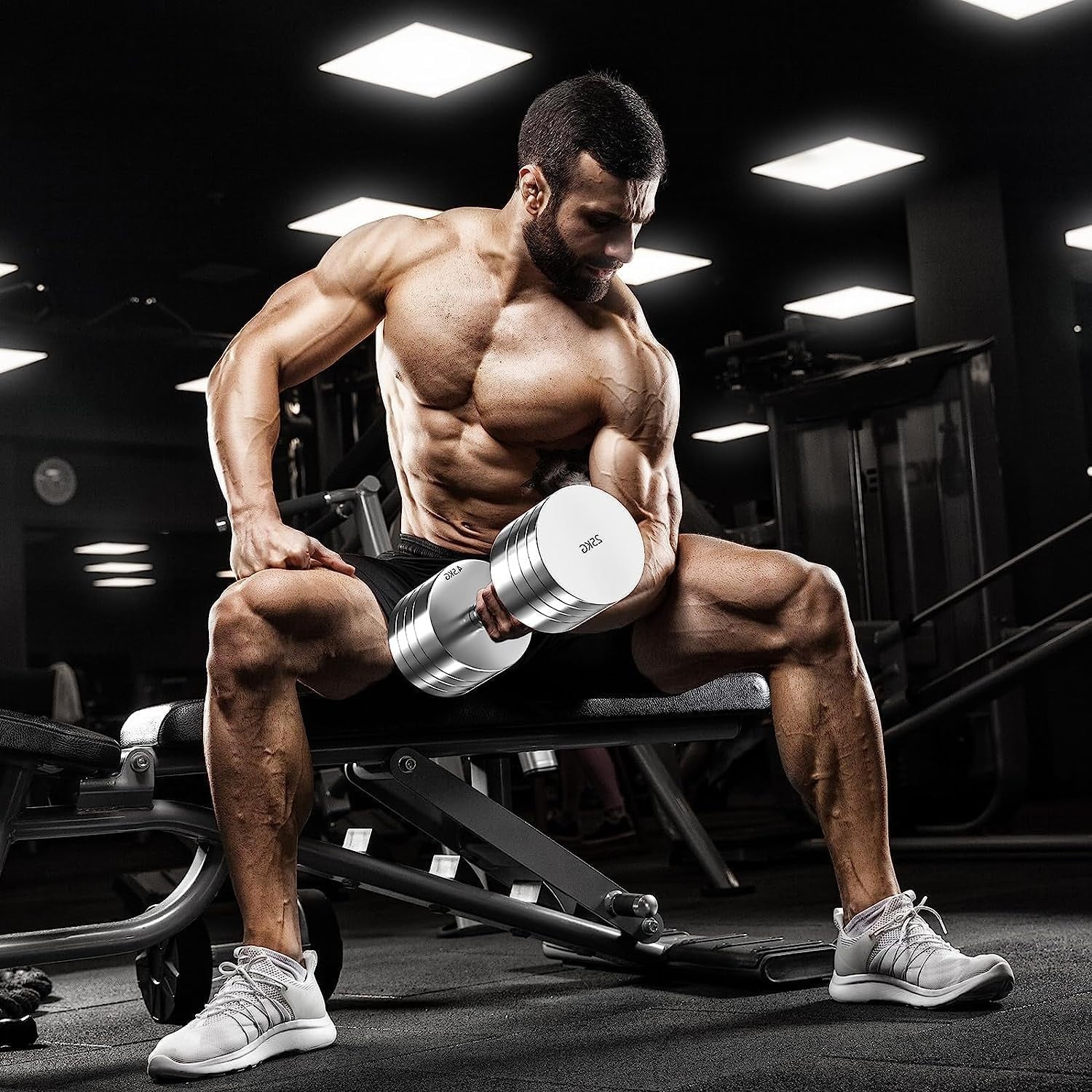 Adjustable Steel Dumbbell 25KG Single Compact Foam Grip Home Gym