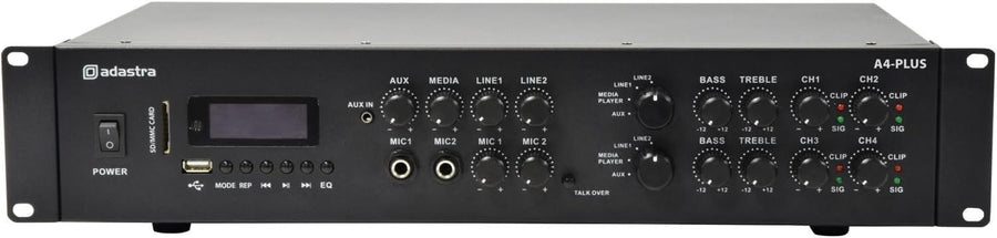 Dual Zone Stereo Amplifier 4x300W Bluetooth USB SD FM Media Player