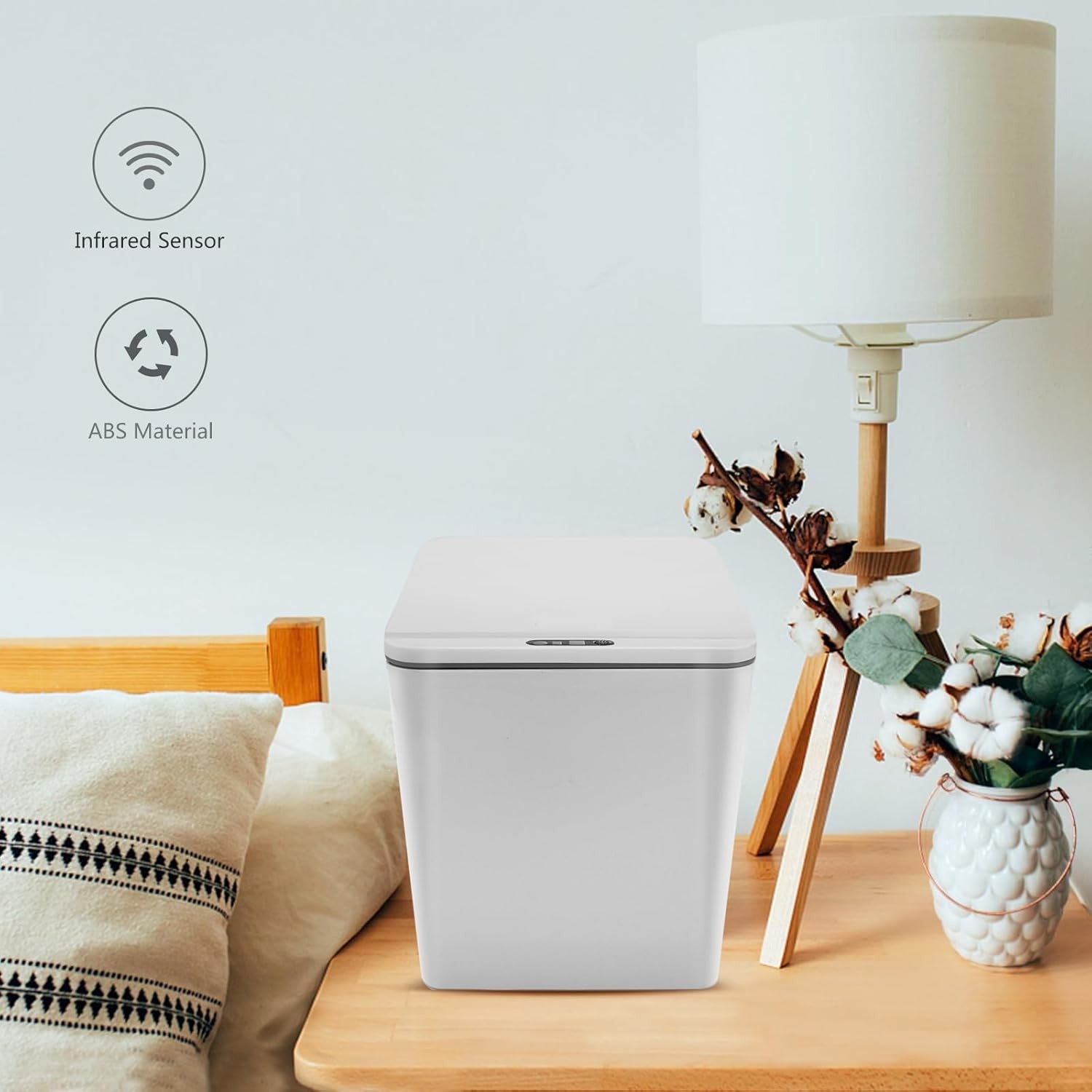 6L Touchless Mini Trash Can | Automatic Sensor Bin Grey 1.5 Gal