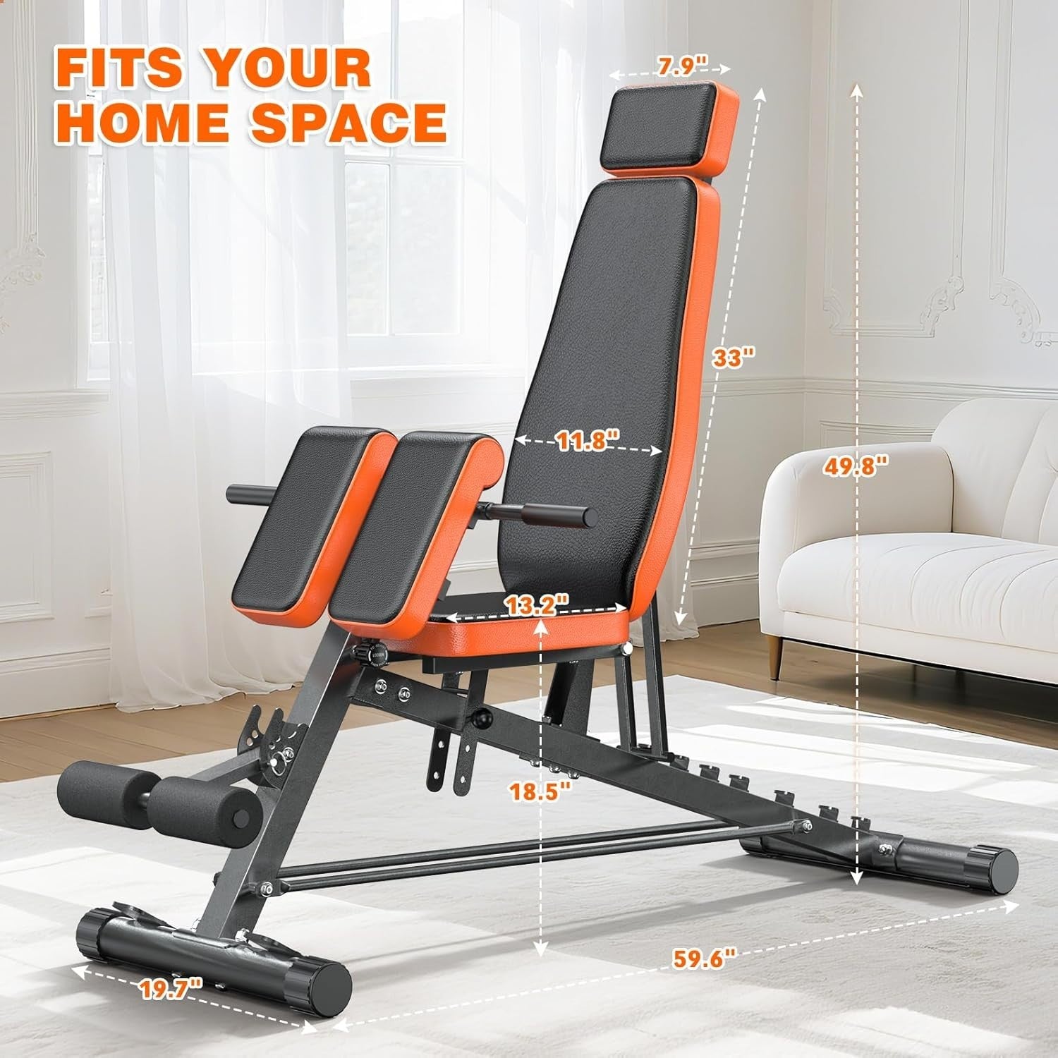 All-In-One Hyperextension Roman Chair Bench 1000lb Home Gym