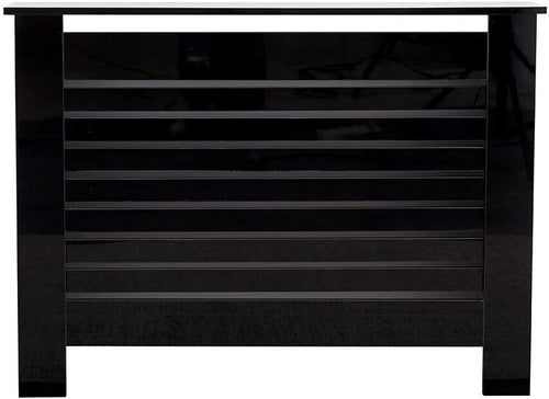 Black High Gloss Radiator Cover MDF Cabinet | Medium Modern Decorative Guard