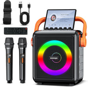 Karaoke Machine with 2 Wireless Mics Bluetooth PA