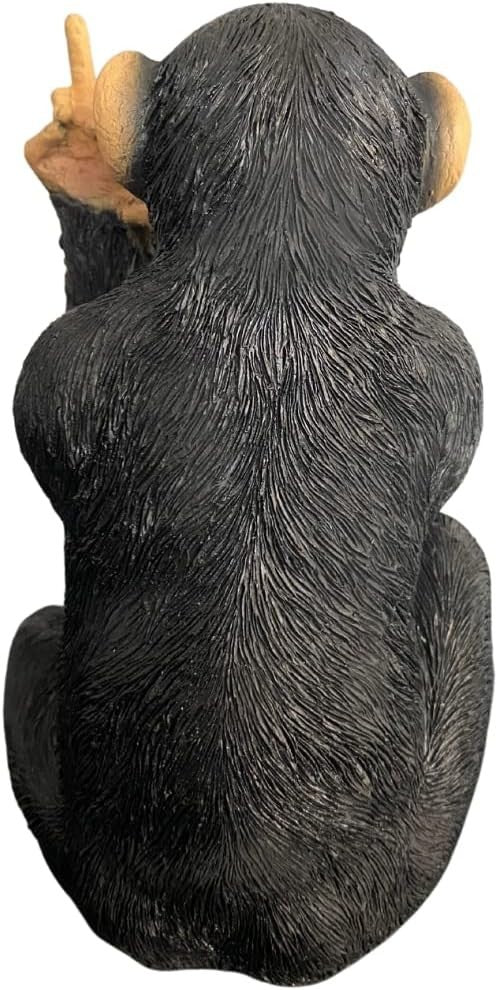 Funny Rude Monkey Ornament 19cm Resin Statue – Humorous Home & Garden Decor Gift