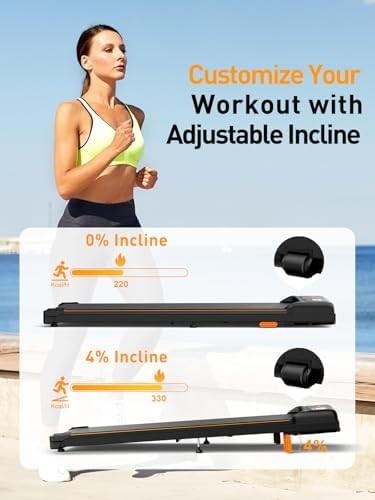 4-in-1 Walking Pad with Incline 2.5HP Under Desk Treadmill w/ Bluetooth & LED