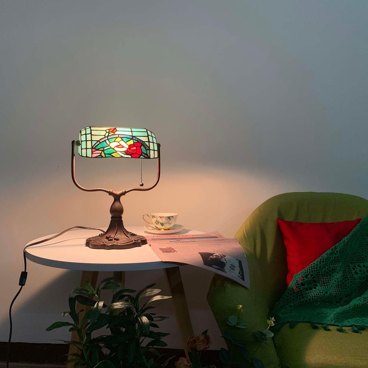 Tiffany Style Stained Glass Floor Lamp Adjustable 65" Vintage Sunflower