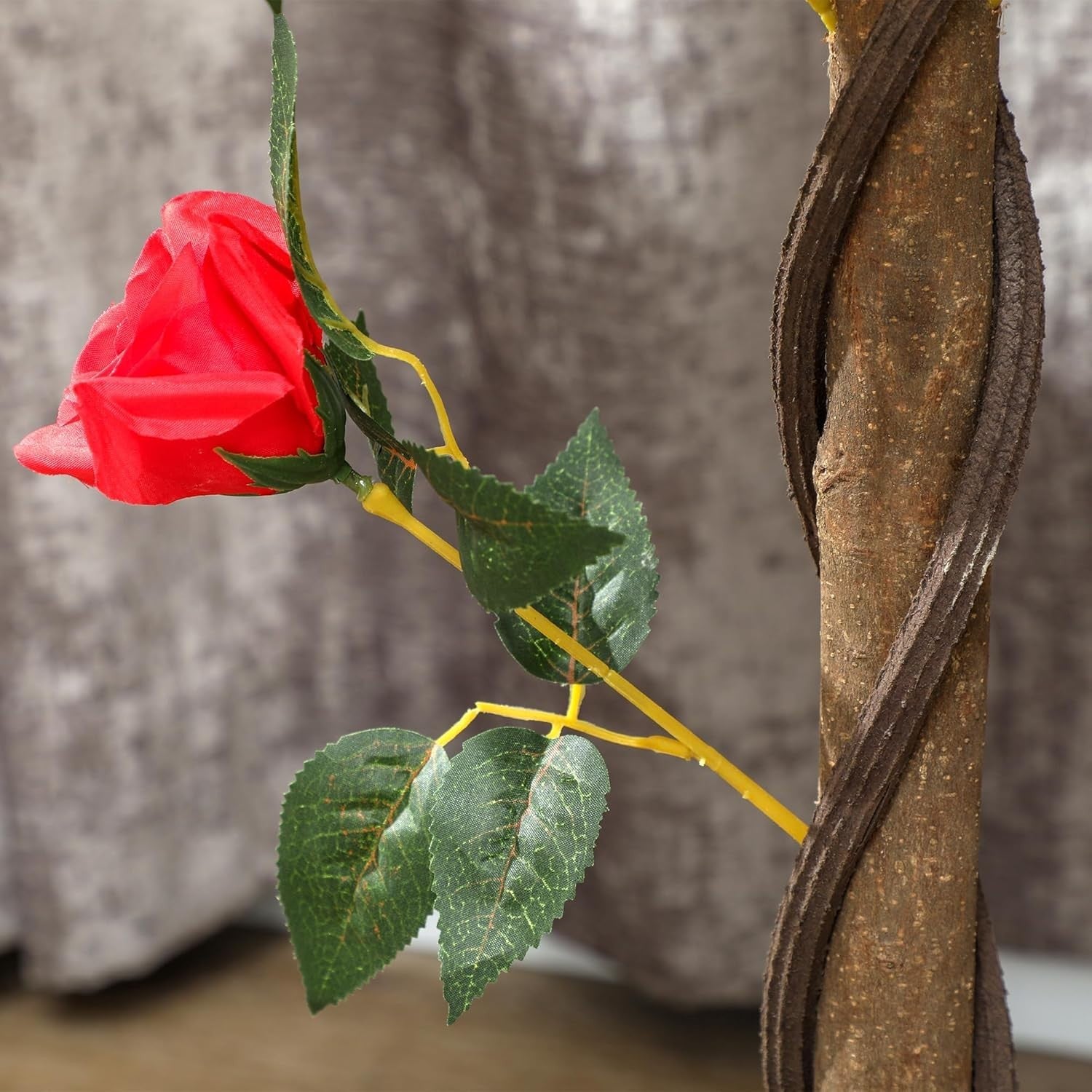 Set of 2 Artificial Rose Trees 90cm Red Faux Flower Plants Home Garden Decor