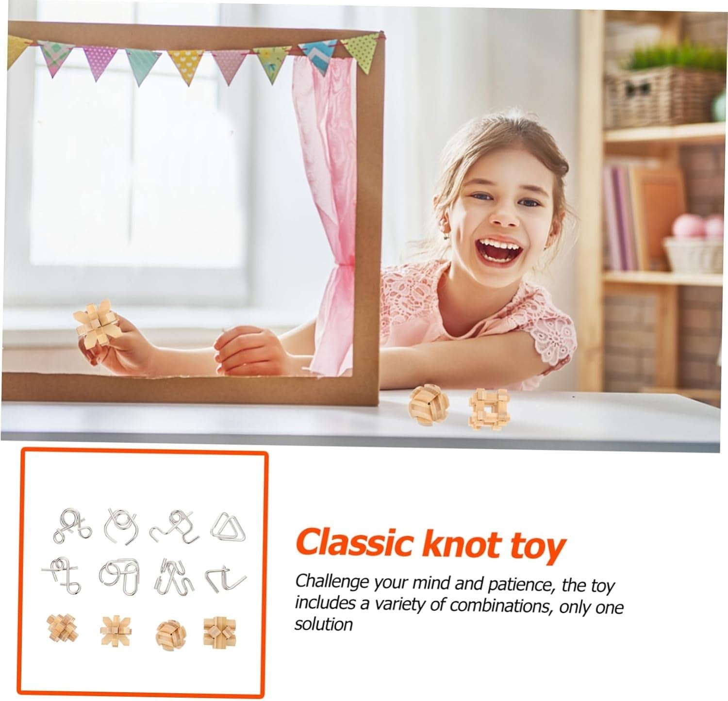12PCS Metal Knot Puzzle Unlocking Brain Teaser Fidget Toy Set