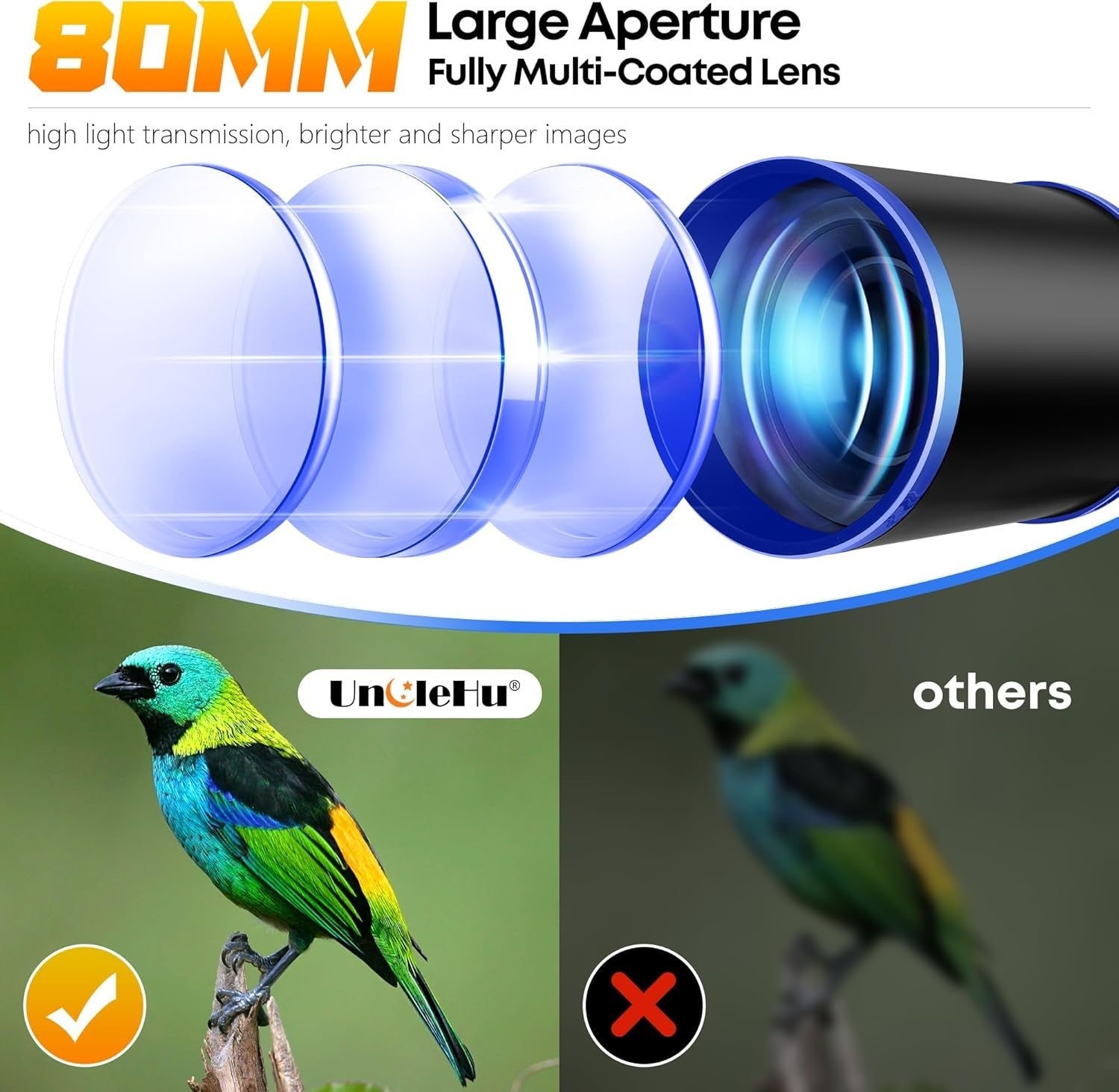 80mm Aperture 600mm Refractor Telescope for Adults & Kids - Black-1