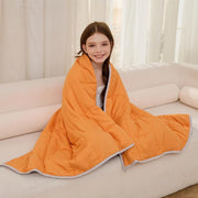 7lbs Weighted Blanket Twin Size 41x60 Orange Grey Cozy Sleep Aid