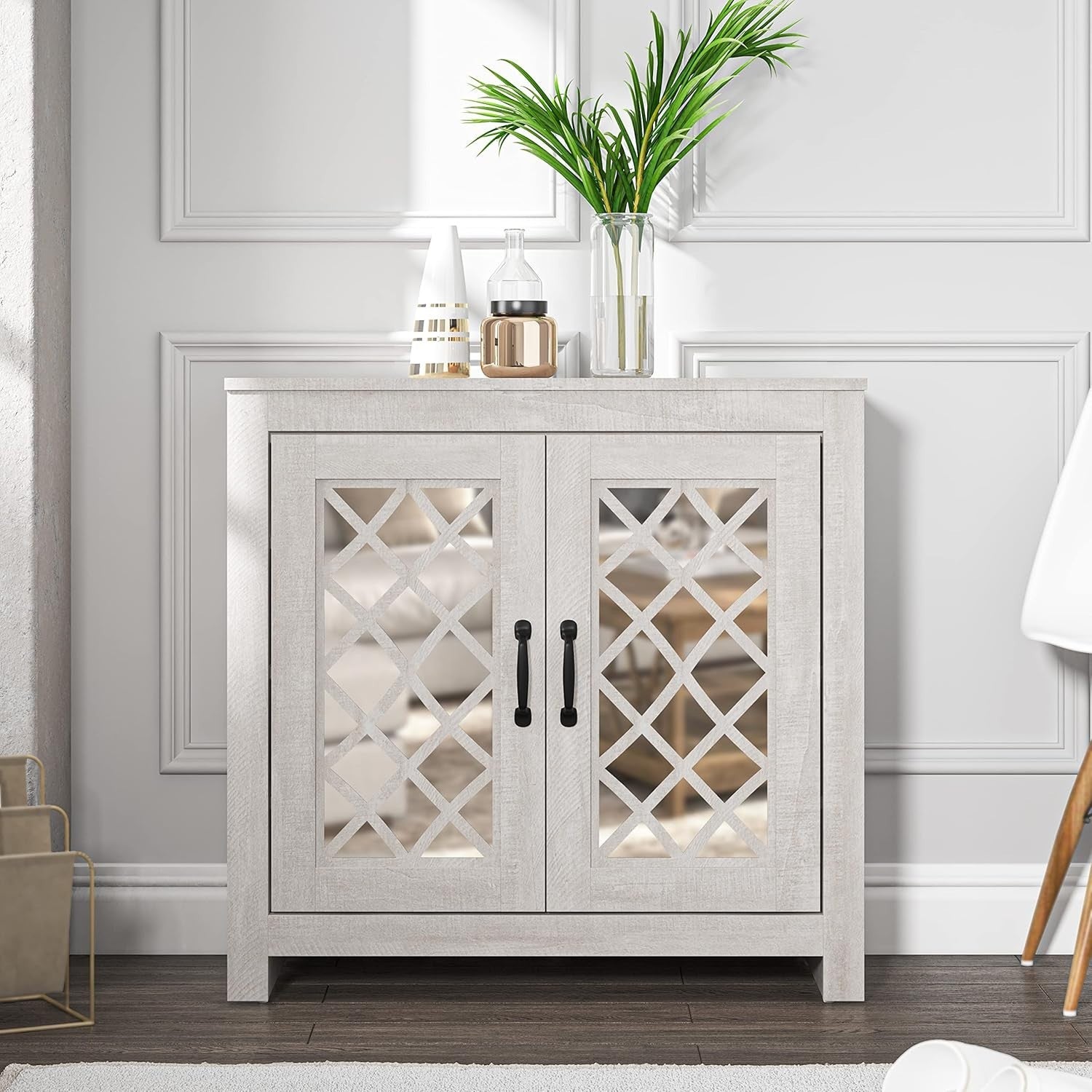 Modern 12 Pair Shoe Cabinet with 2 Doors & Adjustable Shelves – Dusty Grey