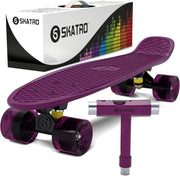 22" Mini Cruiser Skateboard Purple Beetle Plastic & Aluminum Board