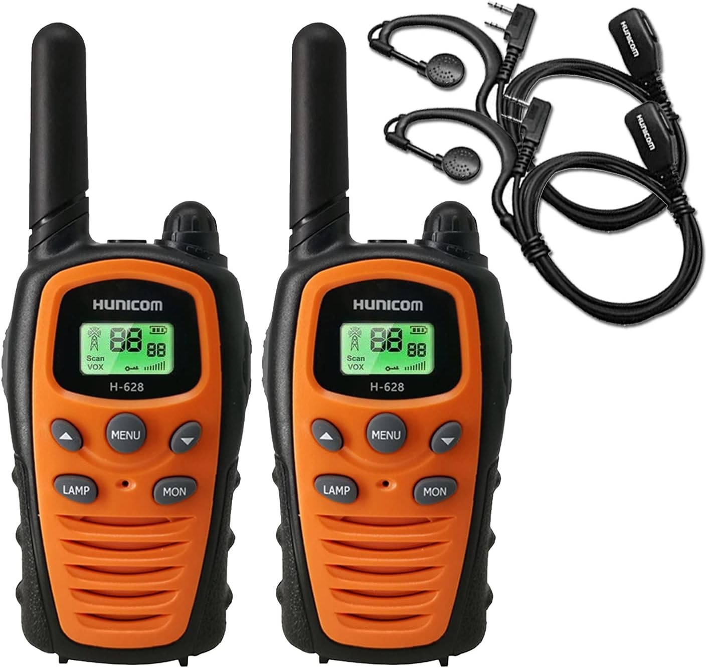 Long Range Walkie Talkies w/ Earpieces 5KM Two Way Radios VOX LCD