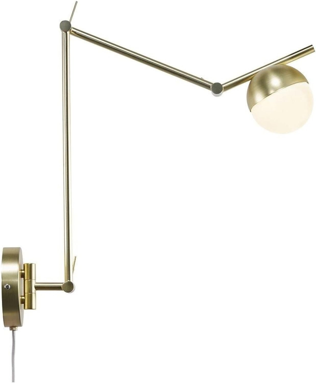 Wall Sconce Light Brass Metal G9 LED Plug-in for Bedroom Living Room