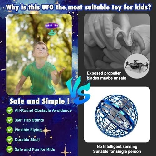 Gesture-Controlled Mini UFO Drone for Kids LED Hover Toy Indoor Outdoor