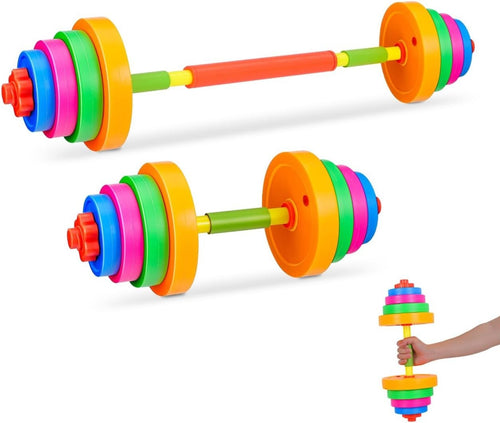Kids Adjustable Dumbbell Barbell Set Water Filled Weights Age 3–8