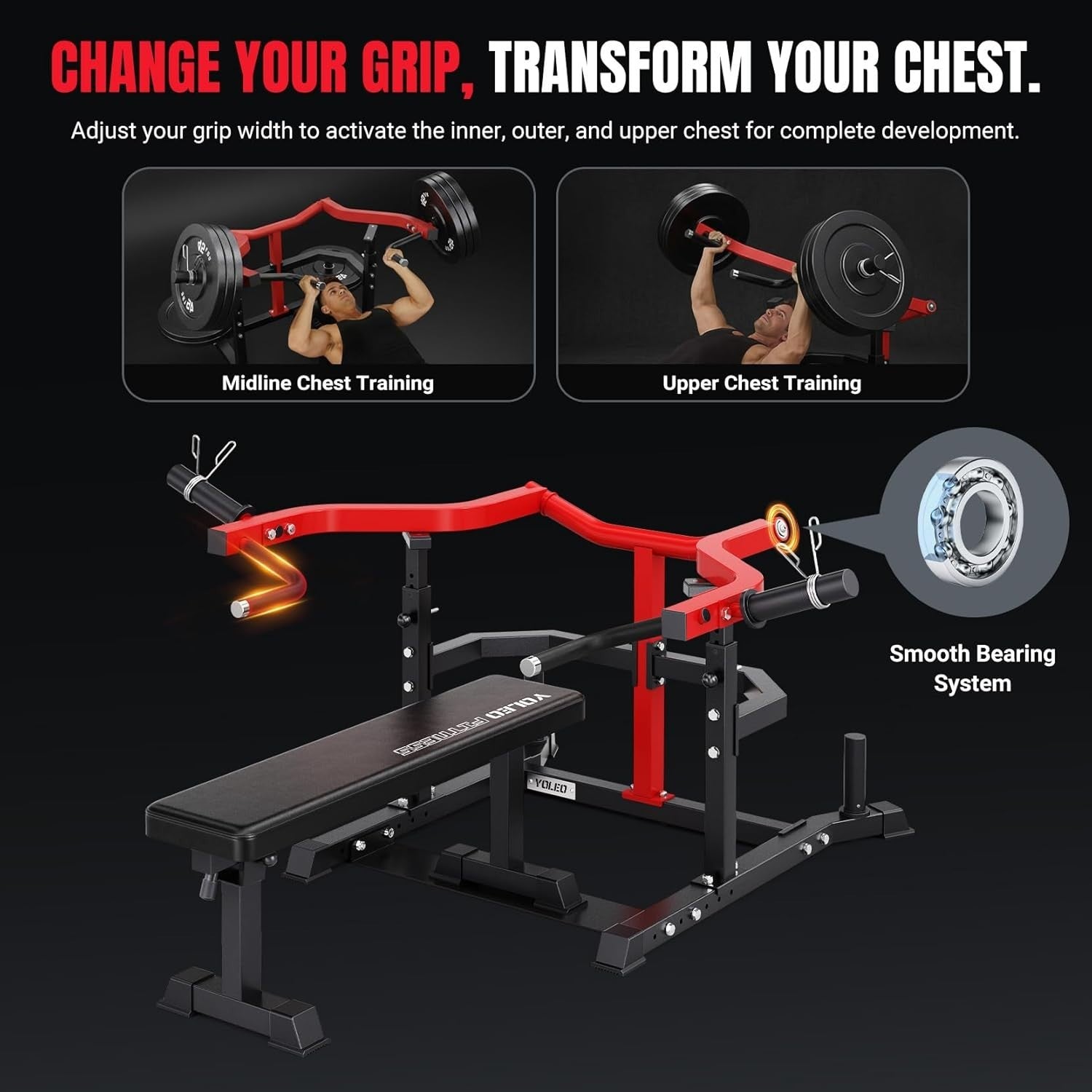 2-in-1 Adjustable Weight Bench & Chest Press Rack for Home Gym
