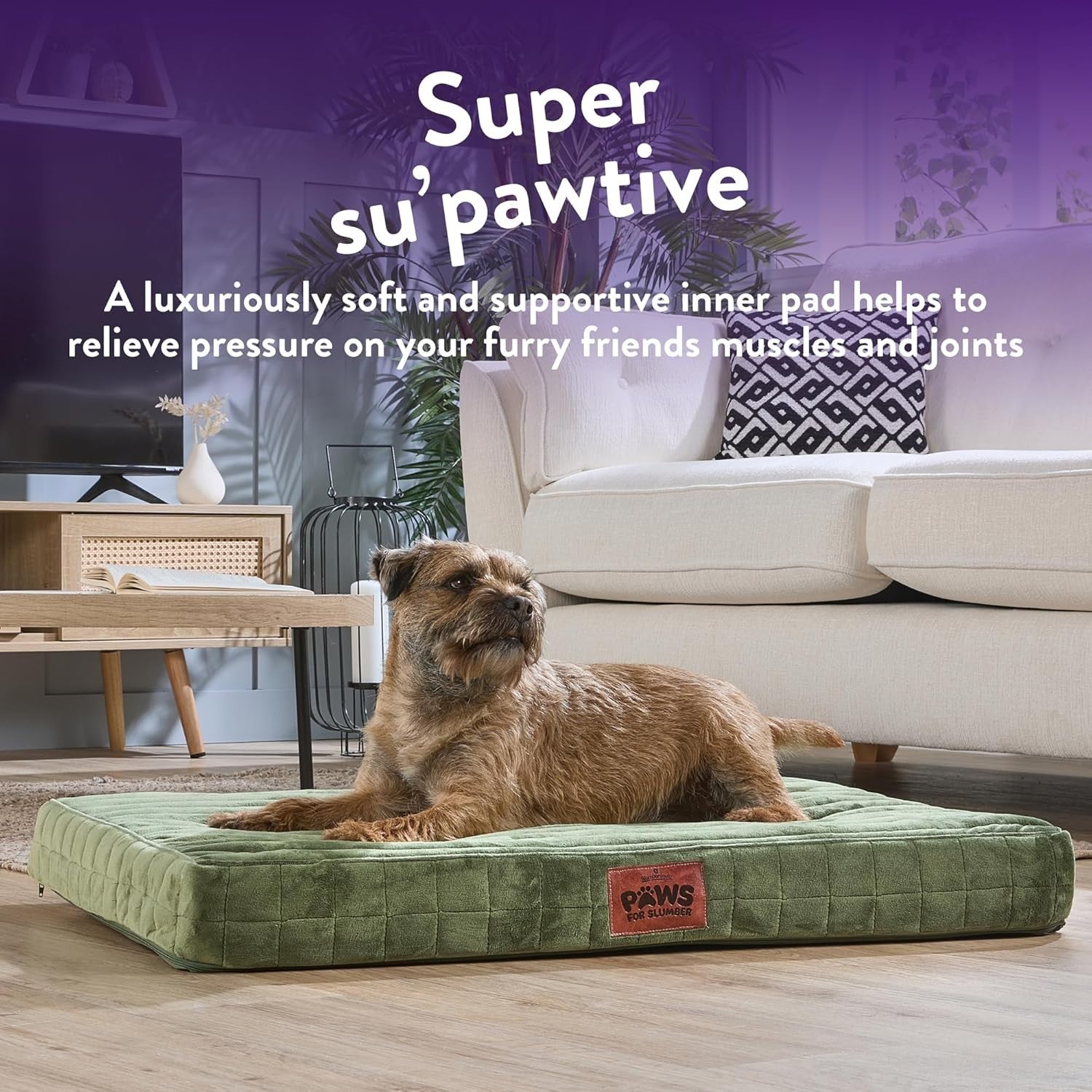 Medium Orthopedic Dog Bed 90x60x10cm Washable Crate Mat