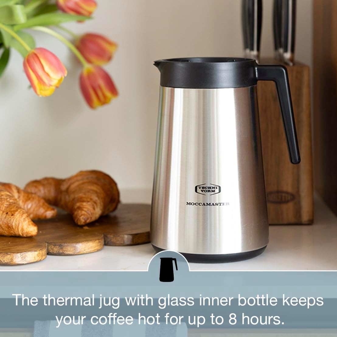 Thermal Drip Coffee Maker 1.25L | Fast Brew, Auto Shut-Off, Stainless Steel Jug