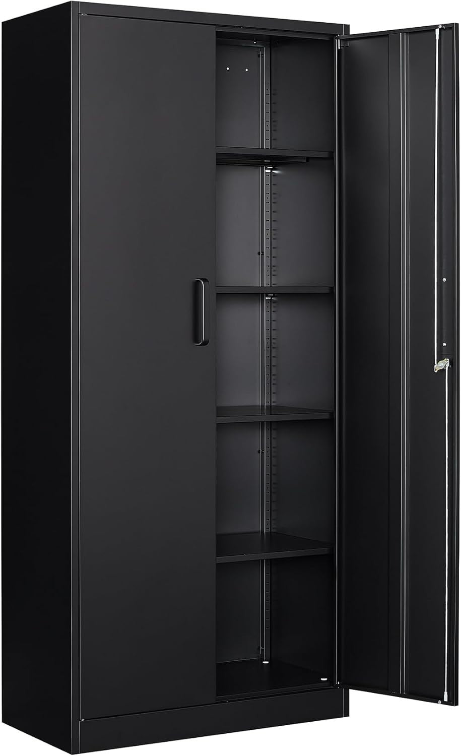 Lockable Metal Garage Storage Cabinet with 4 Adjustable Shelves, Heavy Duty