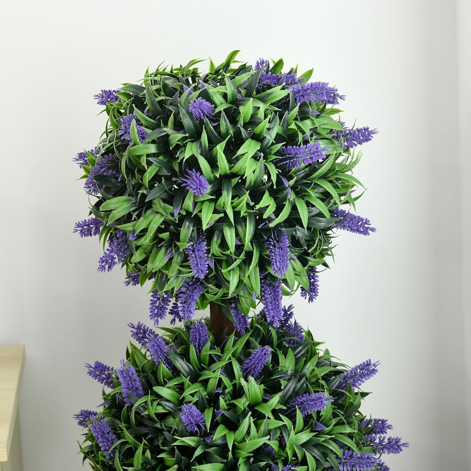 110cm Artificial Lavender Ball Trees Set of 2 Tall Faux Plants Home Decor