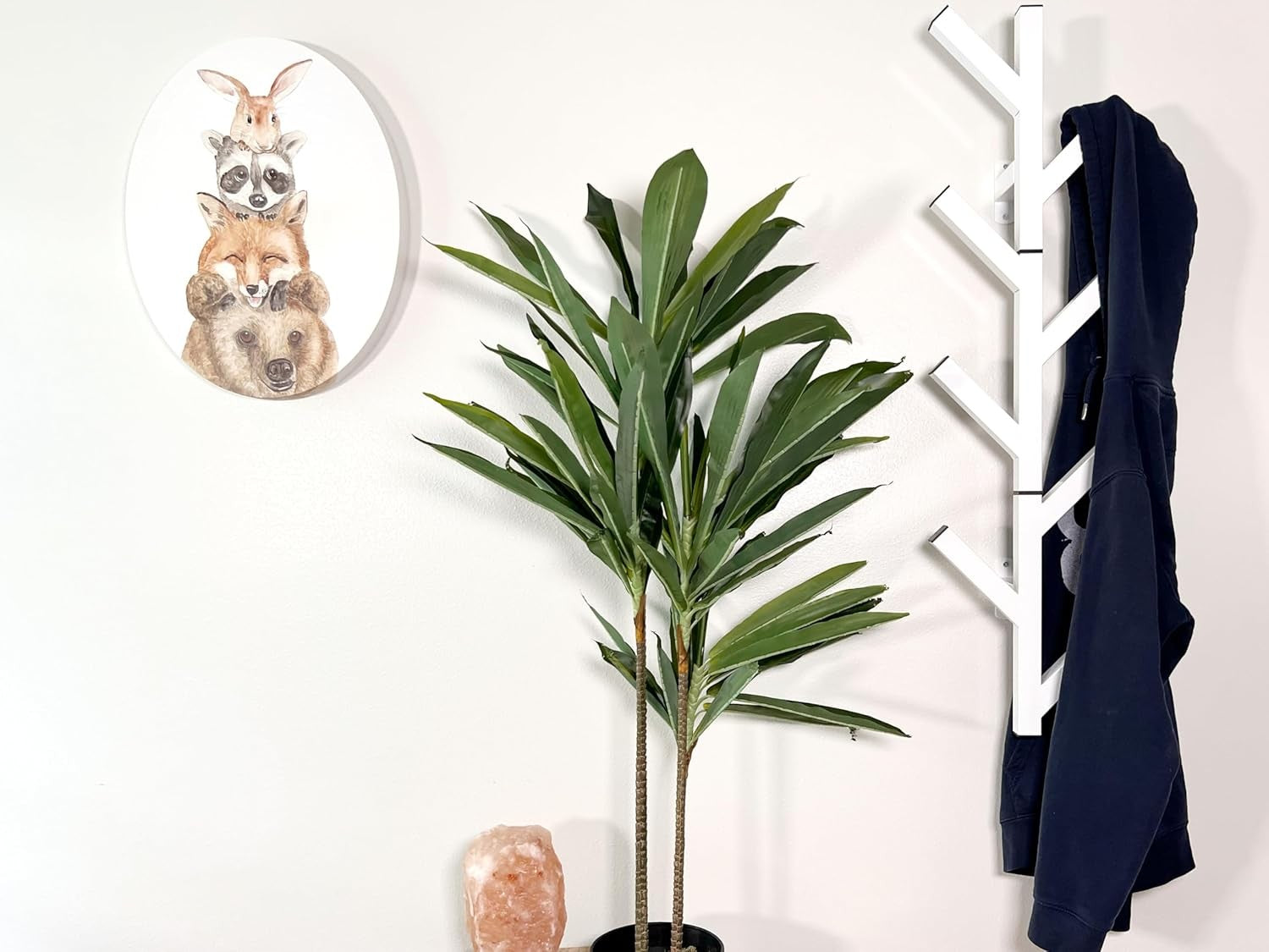 Modern Wall Mounted Coat Rack White – Space Saving Stylish Hat Hanger Organizer