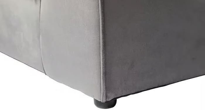 Luxury Grey Plush Velvet 4 Seater L Shape Modular Corner Sofa Set Comfy