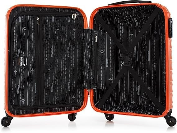 Compact Cabin Luggage Lightweight Carry On 4 Wheels Secure Lock