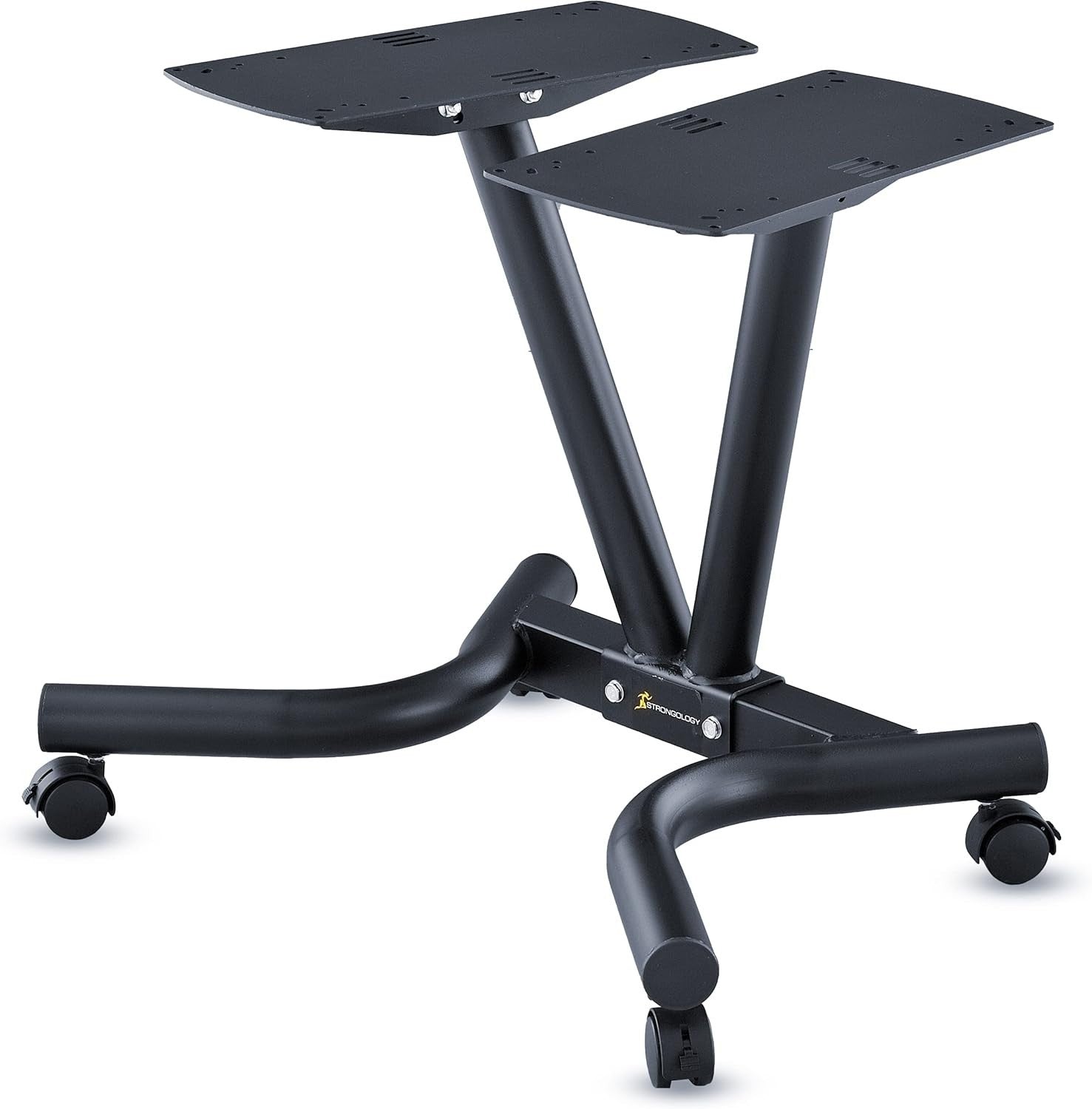 40kg Adjustable Dumbbells Pair with Steel Floor Stand Quick Dial Home Gym