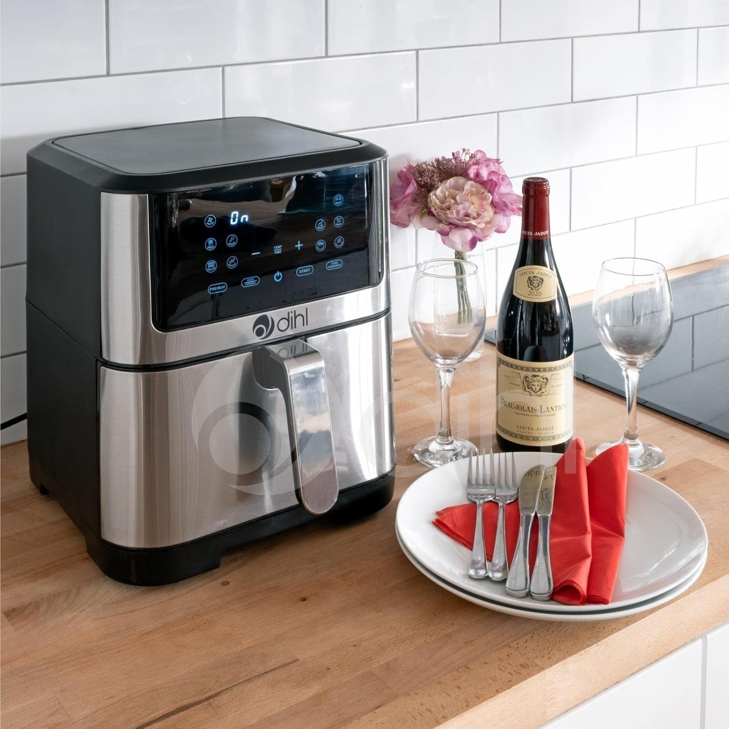 8L Digital Air Fryer | Large Capacity | Rapid Hot Air Cooking | Low-Fat Crisp
