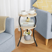 3-Tier Round Side Table with Storage Shelves – Compact, Stylish & Sturdy