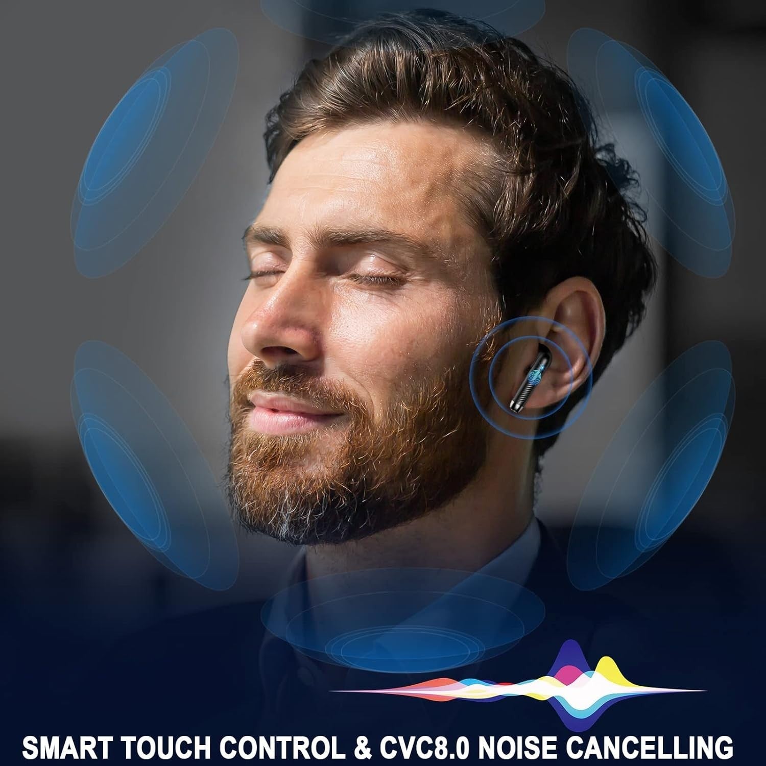 Wireless Bluetooth 5.4 Earbuds 40H ENC Noise Cancel HiFi Stereo Deep Bass