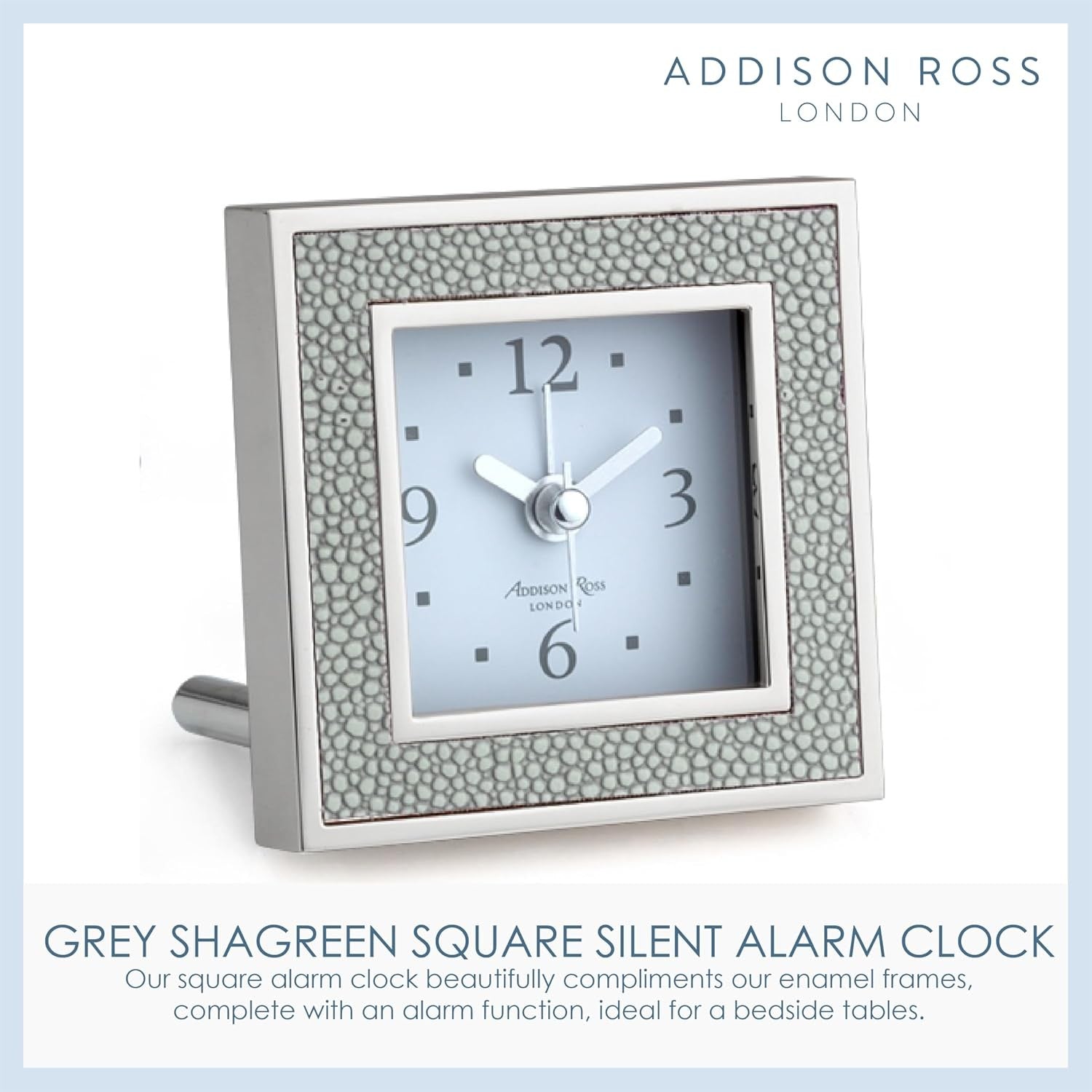 Silent Sweep Square Bedside Alarm Clock Compact Luxury Night