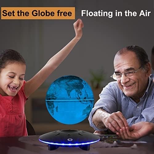 Levitating Globe 7 Colors, Magnetic Floating 6" Rotating World Map Lamp