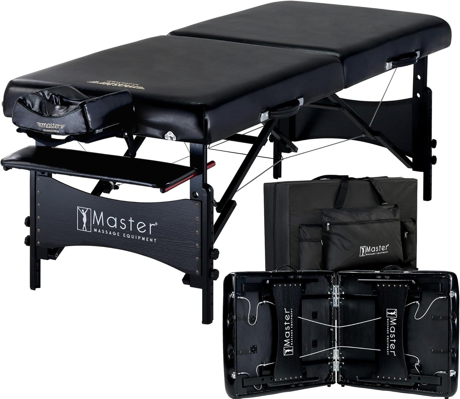 76cm Wide Luxury Massage Table Portable Spa Bed Memory Foam Folding Couch Black